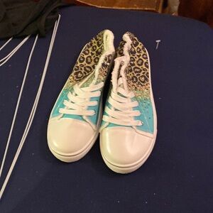 Sneakers blue leopard print sexy crazy cool